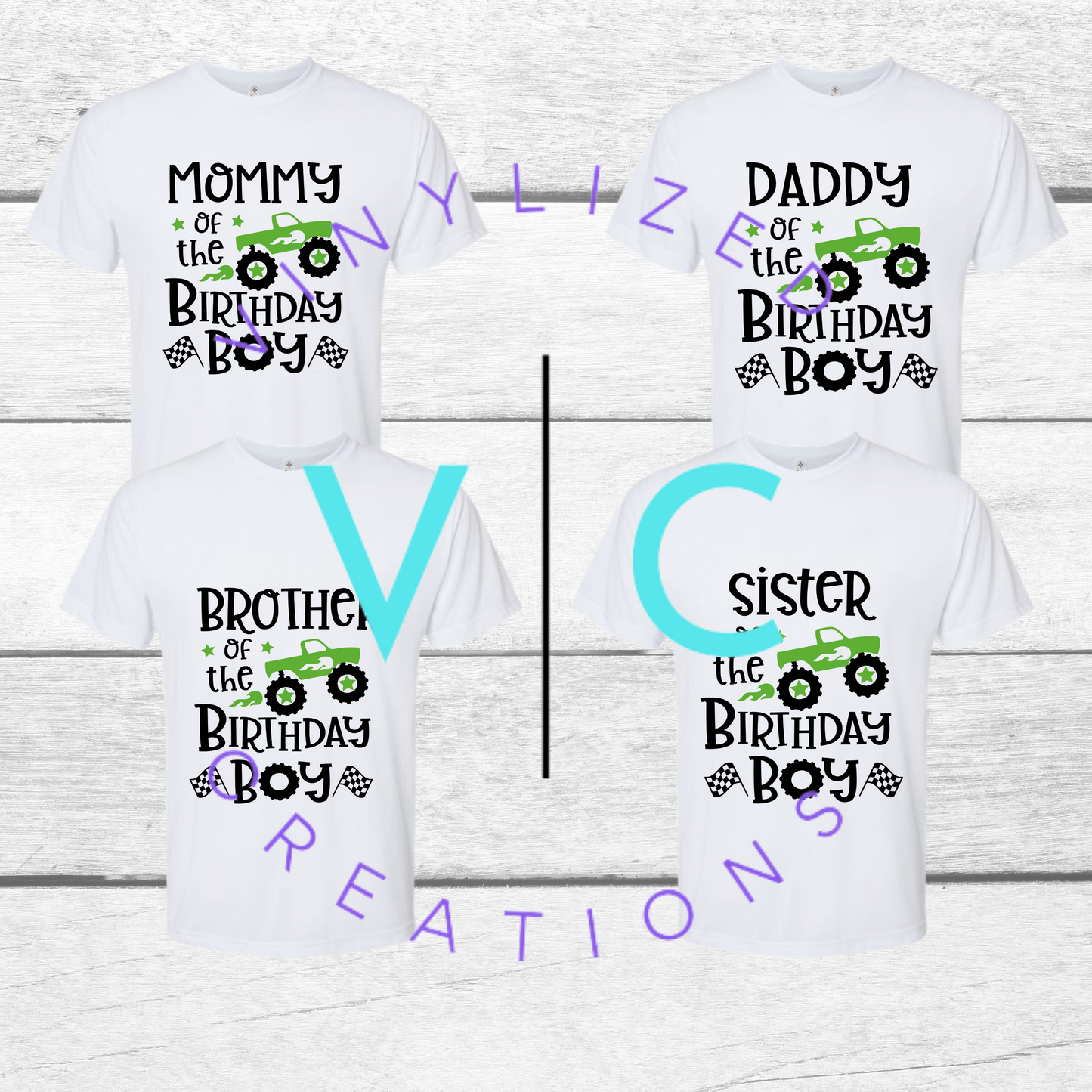 Monster Truck Family Birthday Shirts